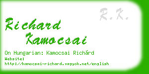 richard kamocsai business card