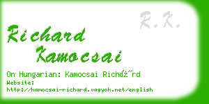 richard kamocsai business card